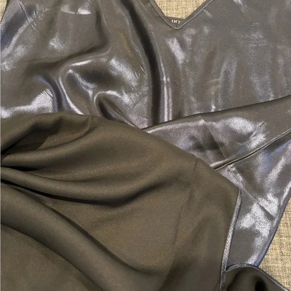 All Saints Amos 2-In-1 Satin Maxi Dress S . Navy sparkle blue - Picture 11 of 11